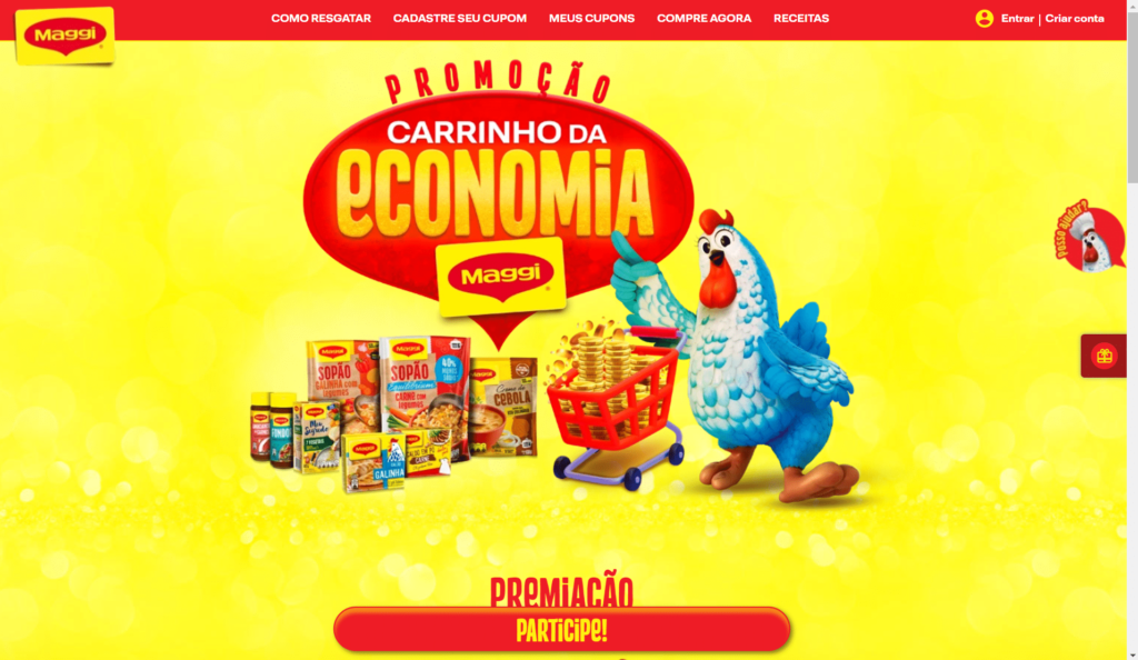 Site profissional preço: Saiba quanto custa para criar. Hot site da campanha promocional "Carrinho da Economia" da Maggi.